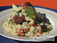 Risotto de chorizo y brócoli
