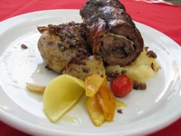 Cordero con papas tapenade